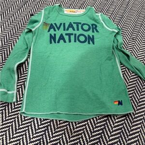 Aviator Nation green Long Sleeve Tee kids size 10